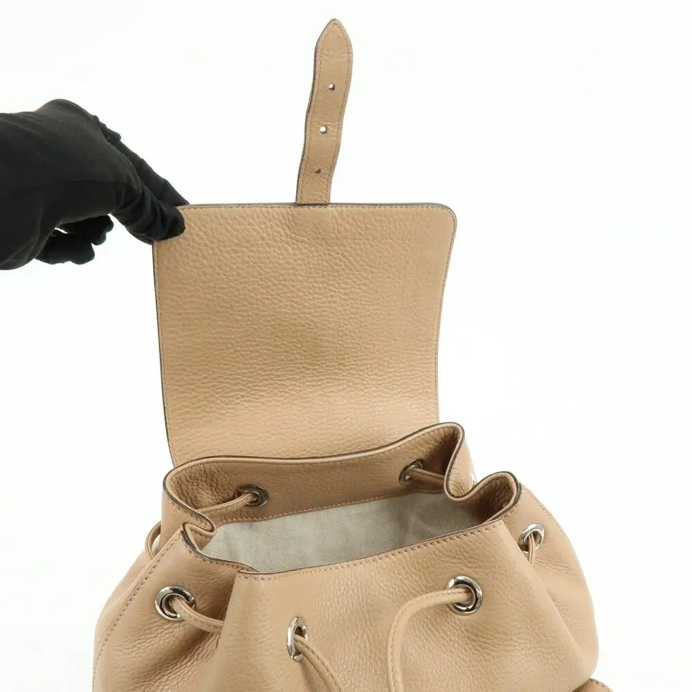 Gucci Bamboo Tassel Calfskin Backpack Beige